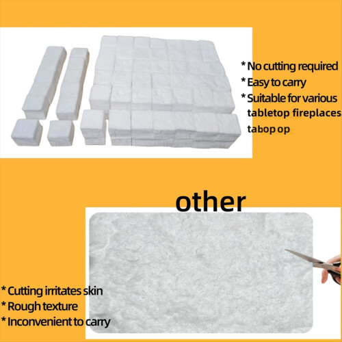 96 Pcs Small Ceramic Wool Wick for Tabletop Fire Pit, Suitable Ethanol Fireplace Fuel,Carbon Felt Indoor 1