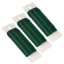 Alambre floral, paquete de 3, 114 yardas, calibre 22, alambre de floristería verde, paleta flexible para manualidades, coronas de Navidad y árboles.