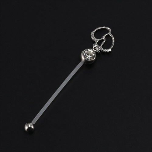 2x Flexibler Schwangerschafts-Bauchnabelpiercing-Stab, weiß 2