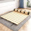 Rollable Floor Mattress Frame Solid Pine Wood Bed Slats for Spinal Support Foldable 39x47in 4