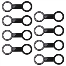 8 stuks duik- en snorkelsets van siliconen, snorkelmasker, riem, houder, clips, bevestigingsmateriaal, reserveonderdelen, accessoires, zwart
