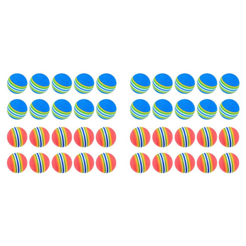 40 Bolas de Golfe de Espuma Macia para Jardim, Bolas de Prática de Golfe com Esponja Colorida para Uso Interno e Externo
