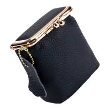 Small Leather Jewelry Box Vintage Coin Purse with Secure-Black