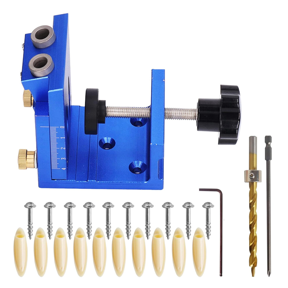 Professional Pocket Hole Jig Puncher Drilling Locator For-Blue 7704000515313