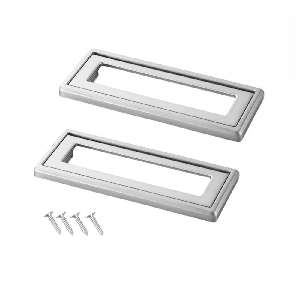Cabinet Pull Handles 96Mm Hidden Ring Zinc Alloy Drawer Pulls Silver Rectangular With Screws 9426802902044