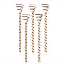 Conjunto de 5 Estacas de Cobre Longas para Cultivo de Plantas em Ambientes Construídos por Eletroestimulação.