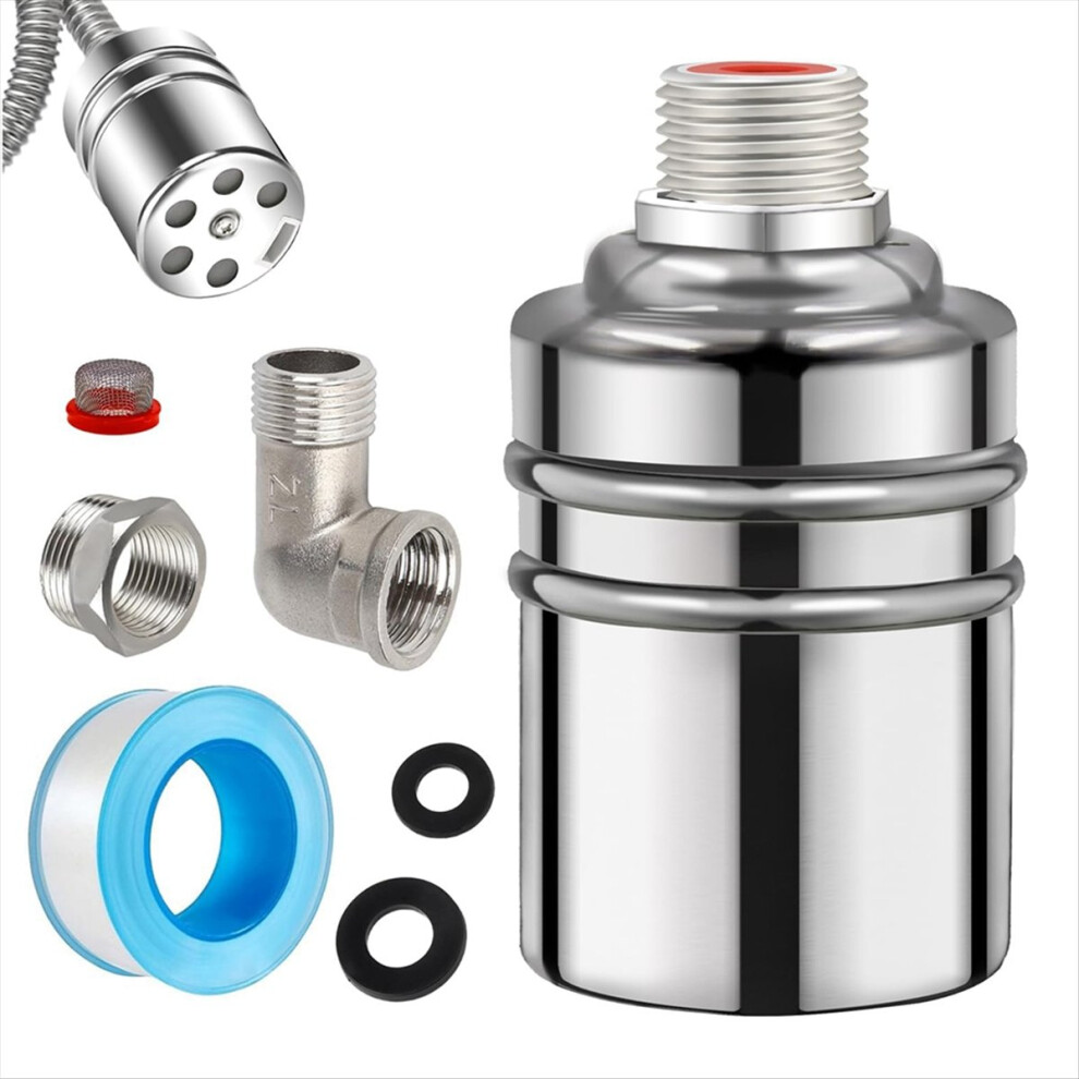 304 Stainless Steel Fully Automatic Water Level Control Float Valve, 1/2In 3/4In Auto Fill Shut Off Valve 4852940121873