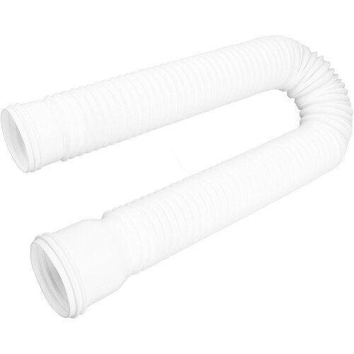 Rain Gutter Downspout Extension Adjustable Length PE Flexible Extender with Splash Block White 2