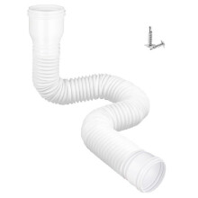 Gutter Downspout Extension with Flexible PE Retractable Pipe for Outdoor Rainwater Drainage (White)