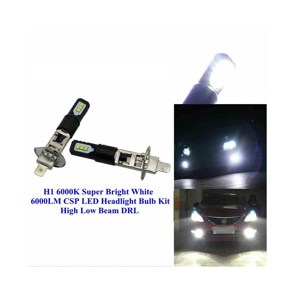 6X H1 6000K Super Bright 6000Lm Drl Led Headlight Bulb Kit High-Beam White 4852940131704