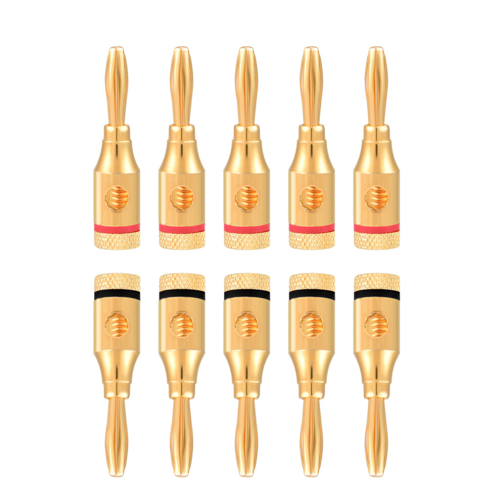 4Mm Banana Plug For Speaker Wire, Sturdy Speaker Wire Gold Plated Banana Plug With Secure Binding Post Connection, Loud Sound, Loud Sound, Loud Sound 9420858987475