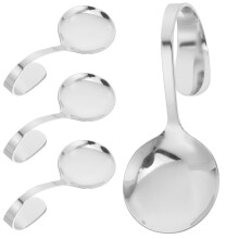 Stainless Steel Serving Spoons Set of 4 with Curved Handle for Salad Dessert Party 5 Inch RustResistant