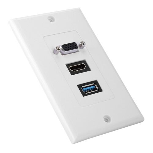Επιτοίχια βάση HDMI για οικιακό κινηματογράφο με VGA, θύρες USB3.0, υποστήριξη 4K60Hz, 2