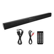 Barra de sonido para cine en casa con radio FM y conexión Bluetooth, 4 altavoces de rango completo, diseño compacto, transmisión de audio