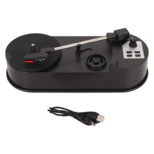 USB naar MP3-converter, mini-platenspeler, plug-and-play, standalone speler, geheugenkaartsleuf, duurzaam ABS-materiaal, voor muziekliefhebbers,