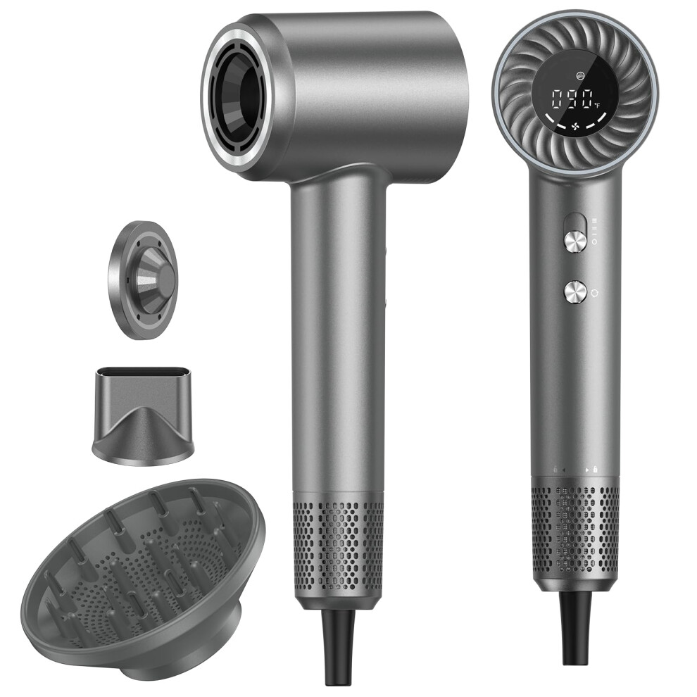 Professional Hair Dryer 150000 RPM Brushless Motor UltraFast Drying Frizz Ionic Magnetic Nozzle