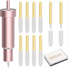 11 stuks Premium Fine Point-mes met behuizing, voor Cricut Maker, Maker 3 Behuizing voor het snijden van folie, vinyl en stickers