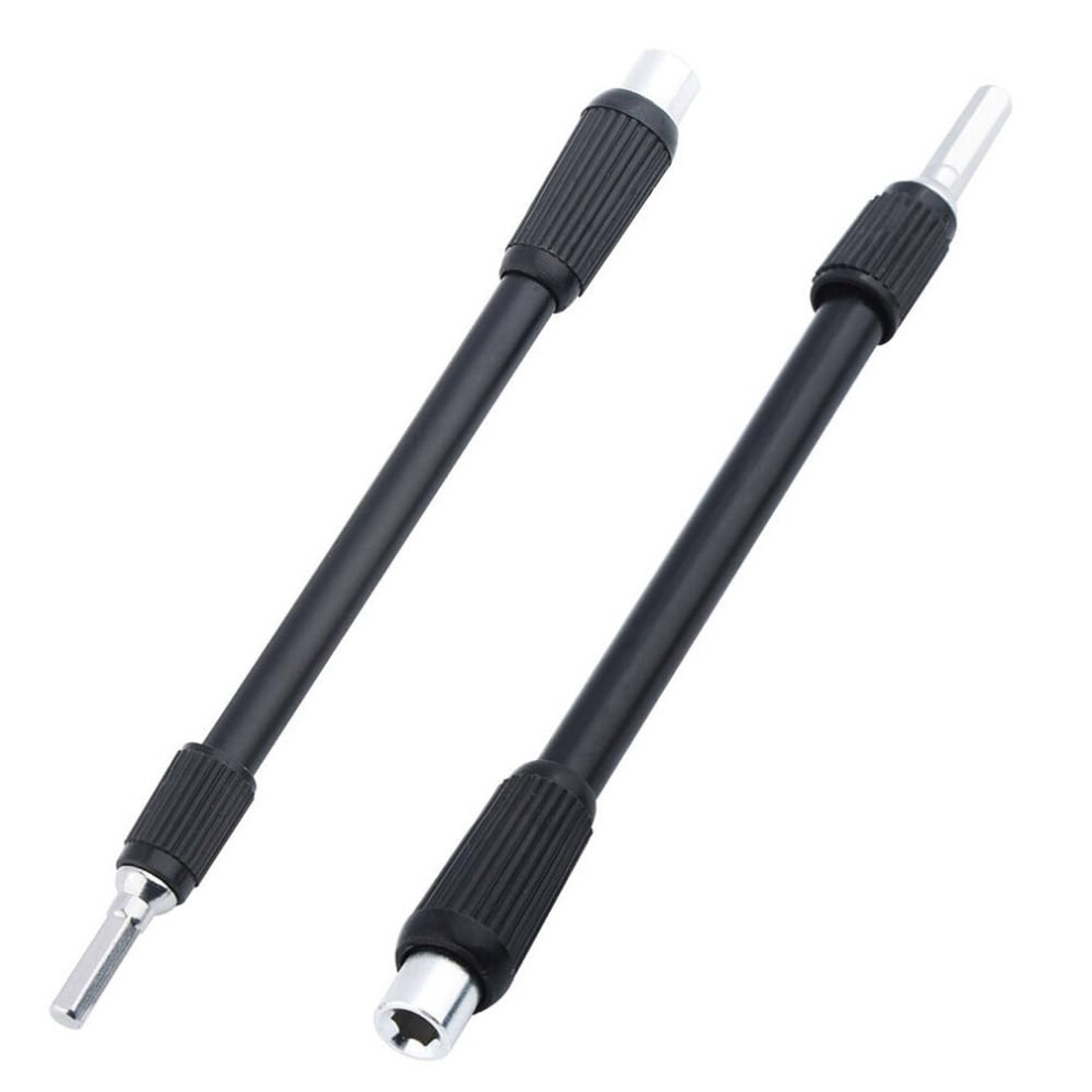 2 Piece Flexible Extension Bar Set With Magnetic Bit Holder For 4Mm Hex Shank Screwdriver Bits 9189345657498
