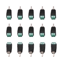 Audio-Video-Signalübertragungsstecker ohne Spleißen oder Crimpen, lötfreier RCA-zu-AV-Schraubklemmenadapter, 360-Gewinde für sicheren Halt