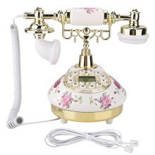 Telefon retro cu afișaj LCD, telefon fix vintage cu corp ceramic, suport detașabil și plăcut din punct de vedere estetic, identificare apelant