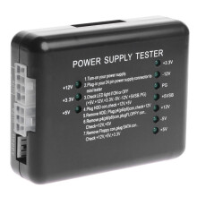 Testador de fonte de alimentação PC 20/24 pinos com LED para PSU ATX SATA HDD, medindo 12V, 5V e 3,3V.