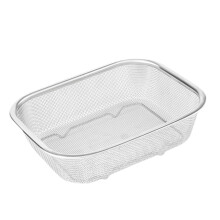 Mesh Fryer Basket with Elevated Base Oil Draining Rack Stainless Steel for Kitchen Cooking 20.8x17.5x5cm