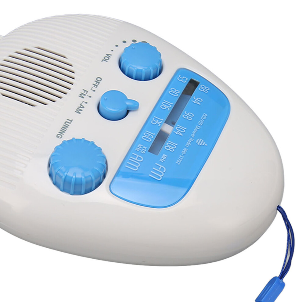 Portable Shower Radio, Waterproof Hanging Am Fm Reception Built-In Speaker For Bathroom Outdoor Use, Adjustable Volume, Fireproof Abs Material 9416038637049