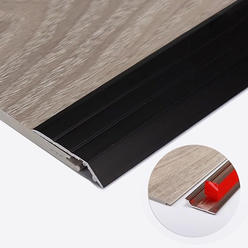Selfadhesive Aluminum Floor Transition Strip Ramp For Smooth Doorway Threshold, 90Cm Black 9001264071295