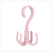 360 Rotating Handbag Hanger Pink, Space Saving Purse Hook and Closet Organizer for Bags Scarves