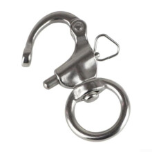 316 Stainless Steel Swivel Eye Snap Shackle Quick Release Bail 2.5 Inch Marine Grade Sailing