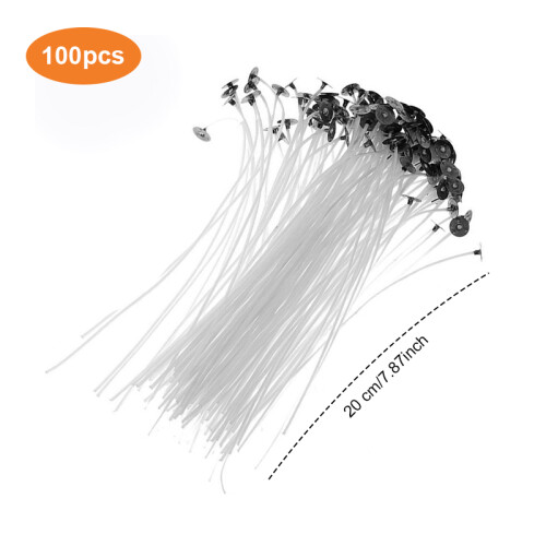 Gewachste Kerzendochte (20 cm) 100 Stück Weiß 1