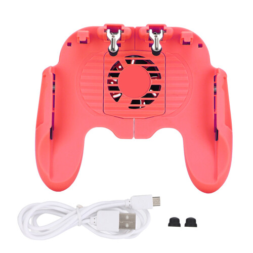 Gamepad ajustável para celular com ventoinha de resfriamento e joystick para telefones de 4,7 a 6,5 polegadas, gatilho de disparo ergonômico para