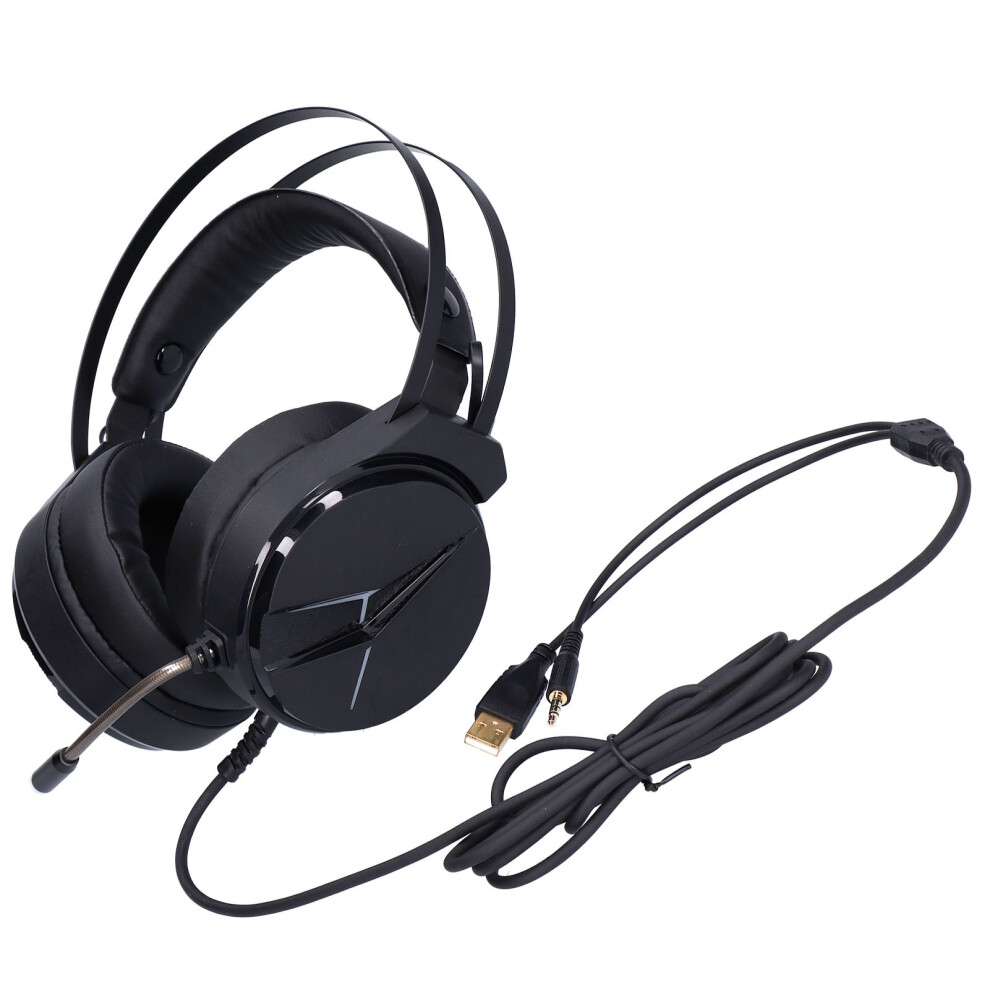 Usb Gaming Headset With 7.1 Virtual Surround Sound, Noise Canceling Mic And Comfort Design For Pc Ps4 Xbox Switch Led Illuminated Earmuffs 9416038568312