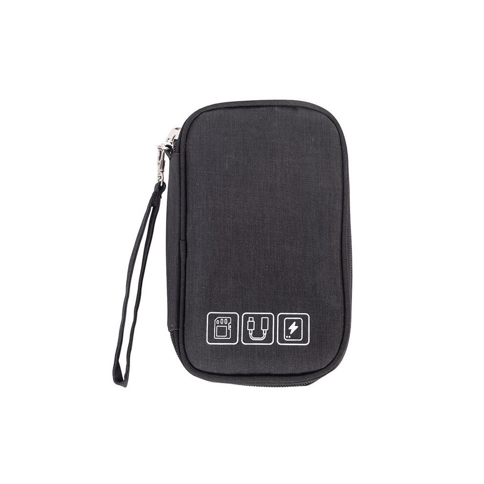 Cable Organizer Bag Travel Cord Organizer Portable Electronics Accessories Case Pouch With Mesh Pocket For Charger Usb Sd Card Dual Zipper Closure 9420858897873