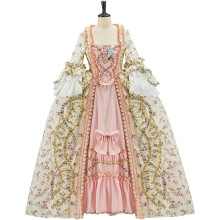 (XXL) French Queen Marie Antoinette Dress Floral 18th Century Victorian Dress Women's Rococo Medieval Ball Gown