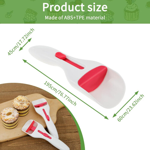 Cupcake Batter Dispenser with Precise Portion Control, Nonstick Scoop for Consistent Baking, 2 Pcs 2
