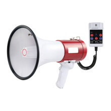 Córas PA Bullhorn, Mód Aláraim Siréin agus Meigeafón Micreafóin Láimhe Inscortha le hAschur 50W, Tógáil ABS Garbh, Dea-Cháilíocht,