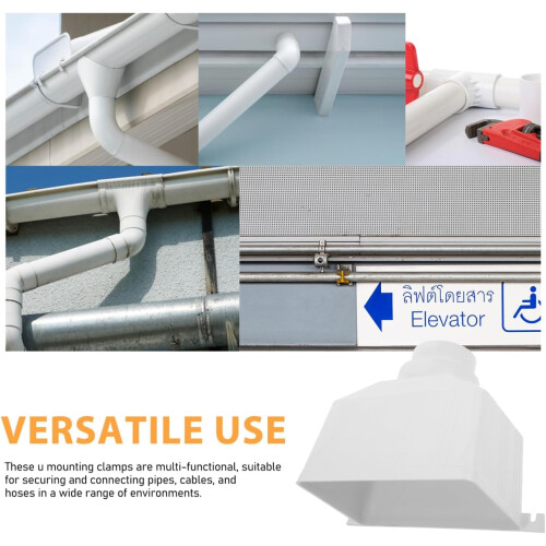 Rainwater Downspout Connector PVC Gutter Adapter LeakResistant Weatherproof White Universal 2