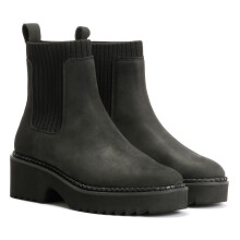 (, ) TOMS Millie Nubuck Leather Women's Black Boots