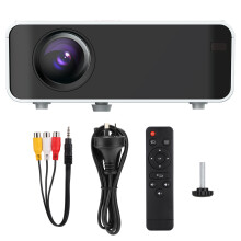Draagbare home cinema projector 1080p HD met hoge helderheid, ingebouwde luidspreker en meerdere poorten voor gaming en filmstreaming. Helder en