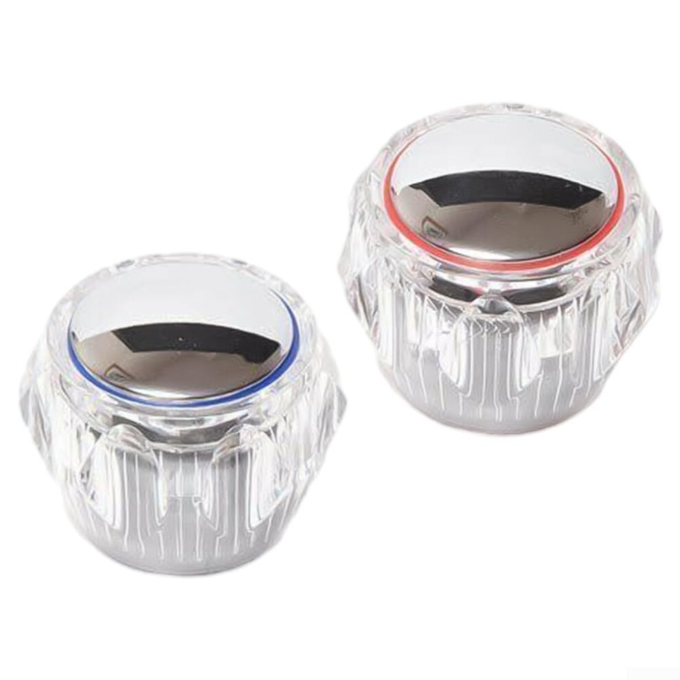 Tap Handle Replacement Kit With Hot Cold Indicators, 20 Splines Acrylic Knobs For Kitchen Bathroom 9426802904086