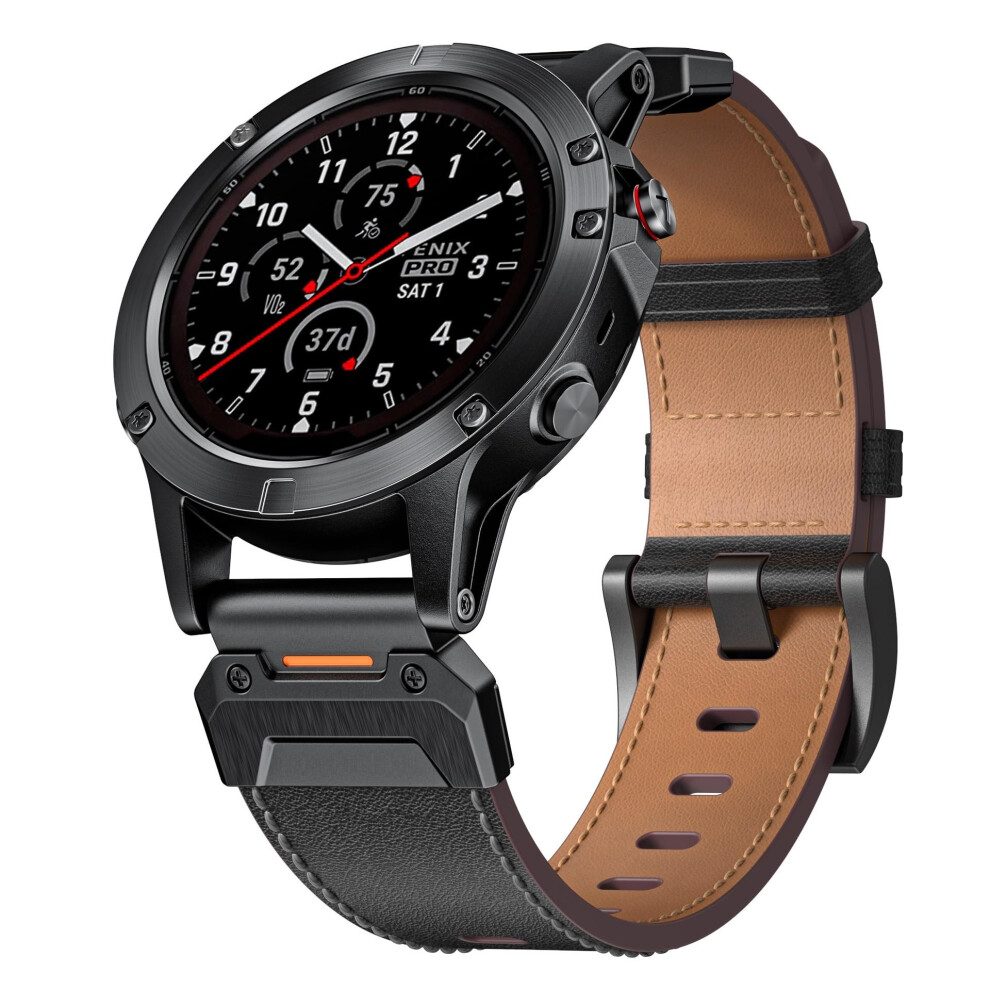 Italian Leather Watch Band 22Mm 26Mm Adjustable Fit For Garmin Fenix 7X 6X 5X Epix 9119770784728