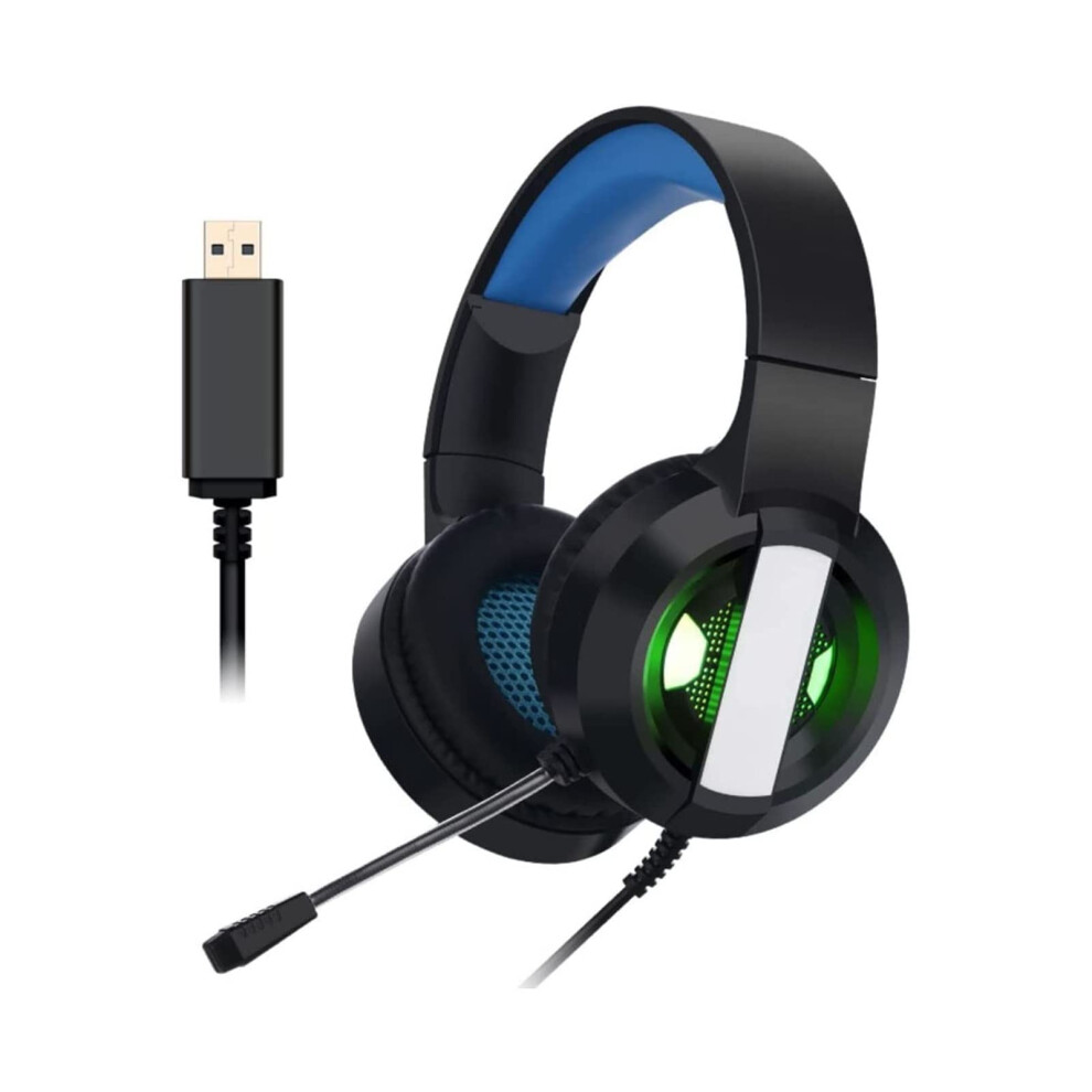 Gaming Headset With Microphone 7.1 Surround Sound Noise Reduction Ergonomic Wired For Pc Laptop Blue 9001264072438