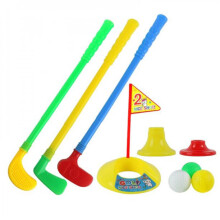Hoogwaardige, lichtgewicht metalen, veelkleurige golfclubset voor peuters, 3 golfclubs, 45 cm lang, sportspeelgoed voor binnen en buiten, afneembare