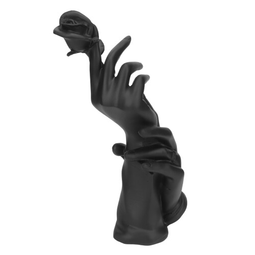 Ευέλικτη βάση κοσμημάτων, Resin Victory Hand Shape Black Elegant Design με τα χέρια ενωμένα και 1