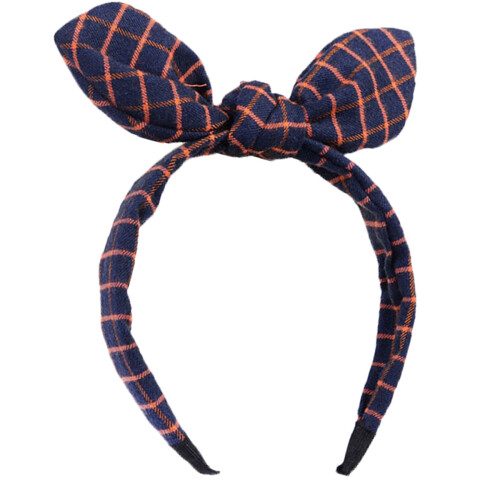 Presente ideal para mulheres, faixa de cabelo xadrez laranja com acessório moderno e versátil. 1