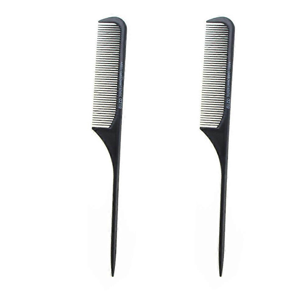 Kikidex (As Show, Style519) Professional Teasing Comb, Fine And Wide Tooth Hair Pack Barber Comb, Black Carbon Fiber Cutting Comb, Styling Comb.