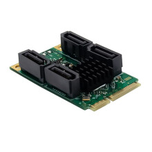 Scheda adattatore per disco rigido SATA3.0 da PCIe a 4 porte da 6 Gbps, espansione controller Mini PCI Express SATA 3.1