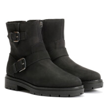 (, ) TOMS Ionie Moto Nubuck Leather Women's Black Boots