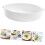 Ceramic Baking Dish with Handles, Round White, Oven Microwave Safe, Dishwasher Friendly, Durable 5